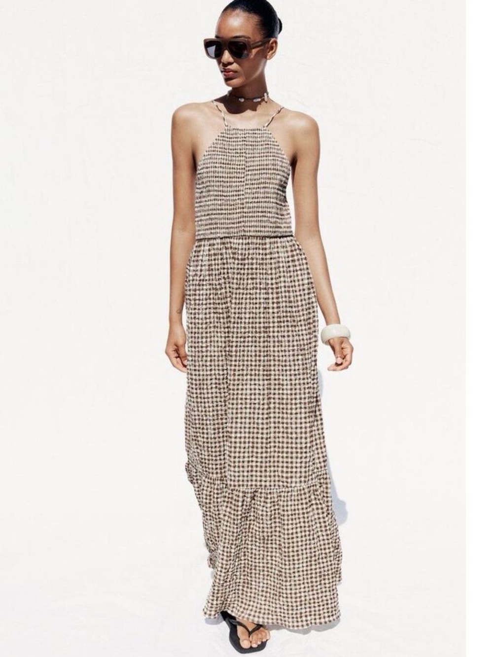 ZARA GINGHAM MAXI DRESS